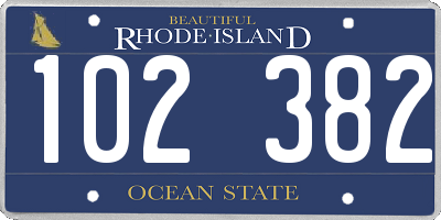 RI license plate 102382