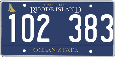 RI license plate 102383