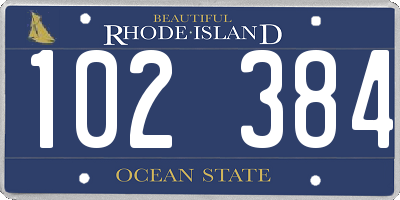 RI license plate 102384