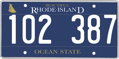 RI license plate 102387