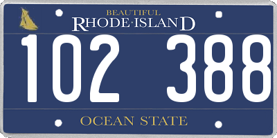 RI license plate 102388