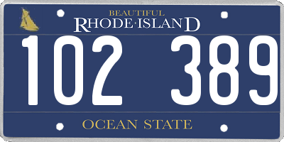 RI license plate 102389