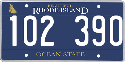RI license plate 102390