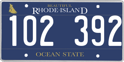 RI license plate 102392