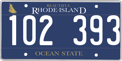 RI license plate 102393