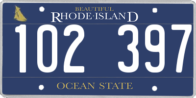 RI license plate 102397