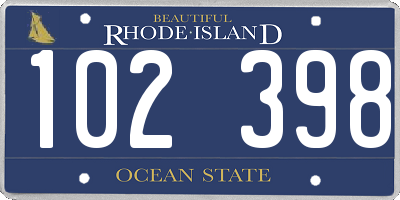 RI license plate 102398