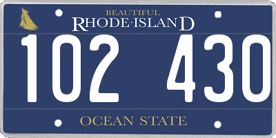 RI license plate 102430