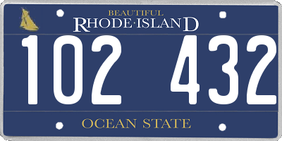 RI license plate 102432