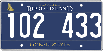 RI license plate 102433