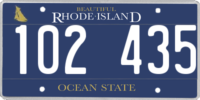 RI license plate 102435