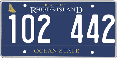 RI license plate 102442