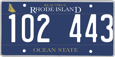 RI license plate 102443