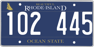 RI license plate 102445