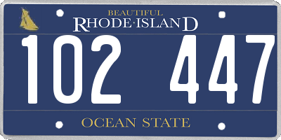 RI license plate 102447