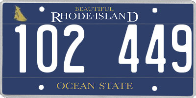 RI license plate 102449