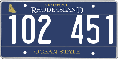 RI license plate 102451