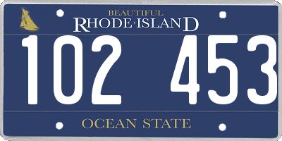 RI license plate 102453