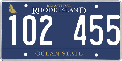 RI license plate 102455