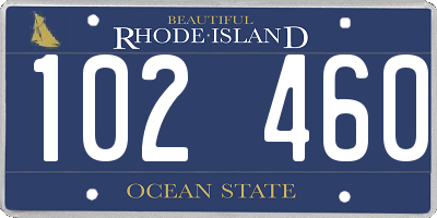 RI license plate 102460