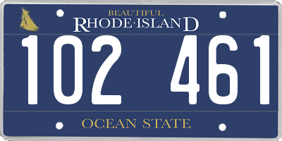 RI license plate 102461