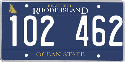 RI license plate 102462