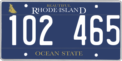RI license plate 102465