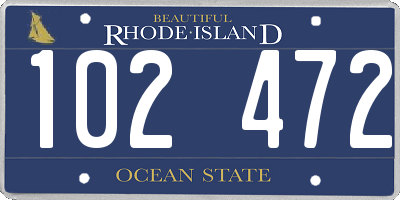 RI license plate 102472