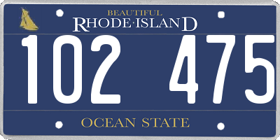 RI license plate 102475