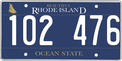 RI license plate 102476