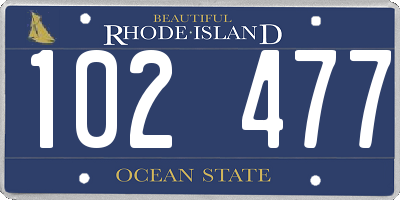 RI license plate 102477