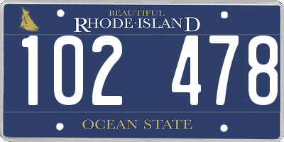 RI license plate 102478
