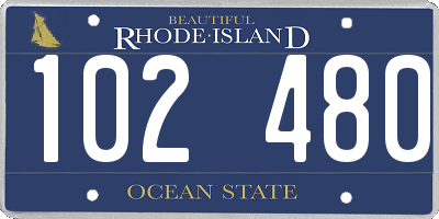 RI license plate 102480
