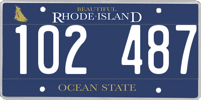 RI license plate 102487