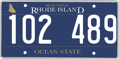 RI license plate 102489