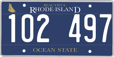 RI license plate 102497