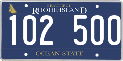 RI license plate 102500