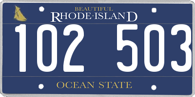 RI license plate 102503