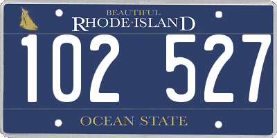 RI license plate 102527