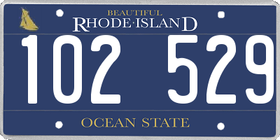 RI license plate 102529