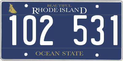 RI license plate 102531