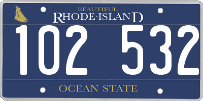 RI license plate 102532