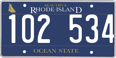 RI license plate 102534