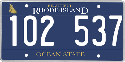 RI license plate 102537