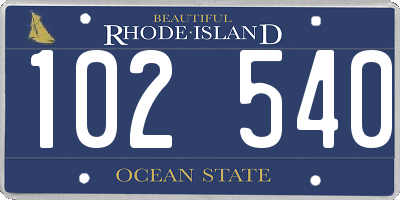 RI license plate 102540