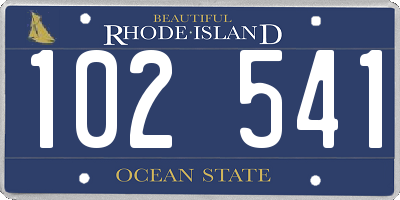 RI license plate 102541