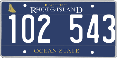 RI license plate 102543