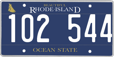 RI license plate 102544