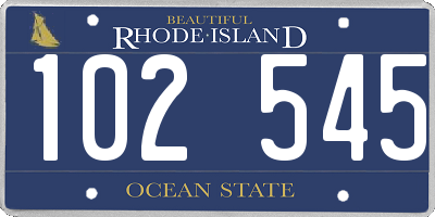 RI license plate 102545