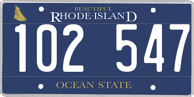 RI license plate 102547